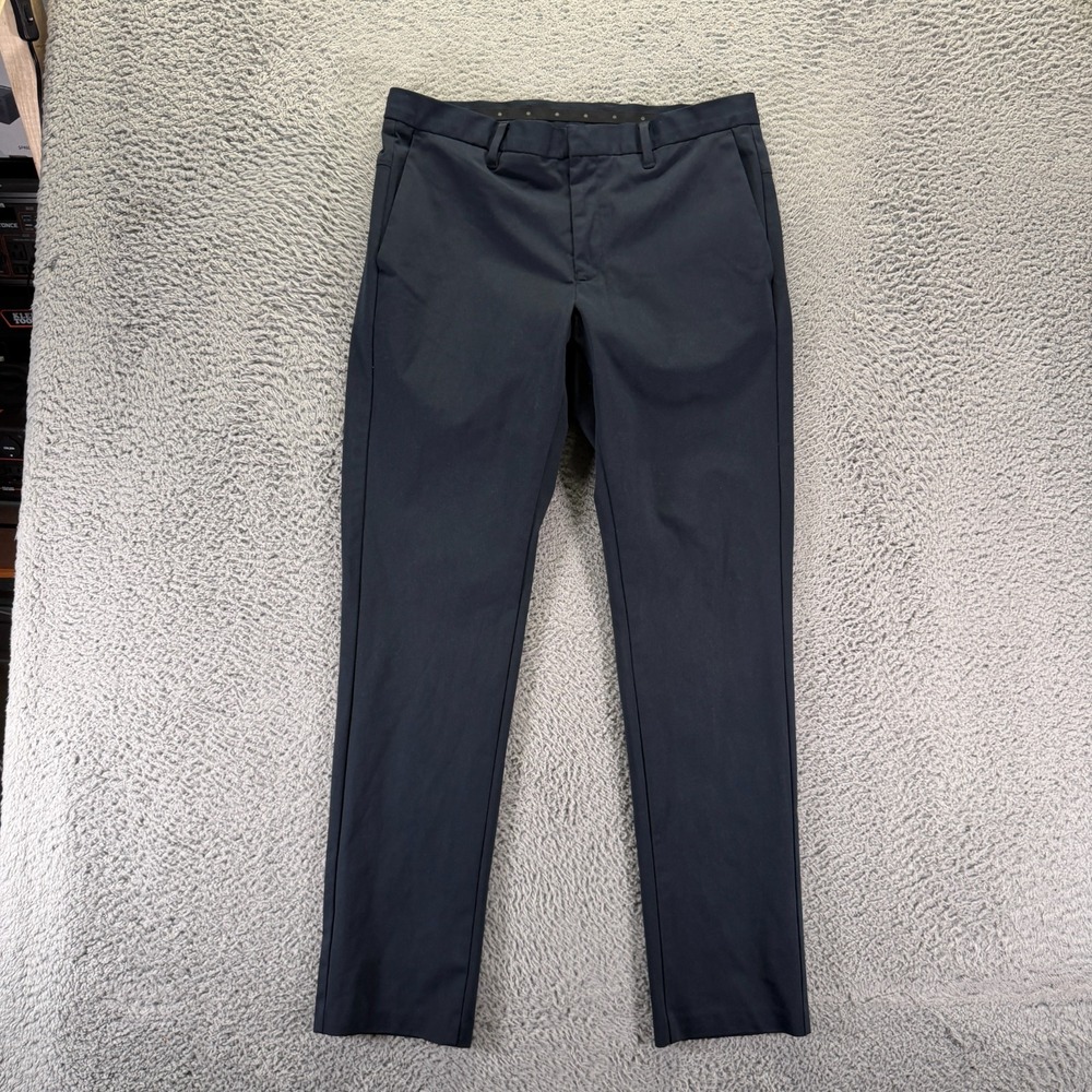 Ministry of Supply Pant Mens 34x31 Blue Polyester Golf Straight Slim Performance